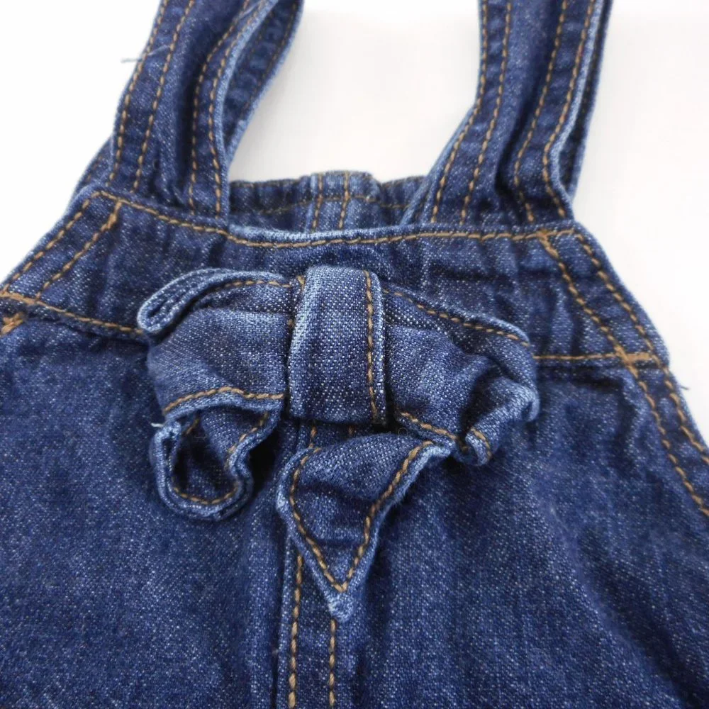 OshKosh B’gosh Baby Girl 9 Mo Denim Overall Dress Plaid Heart